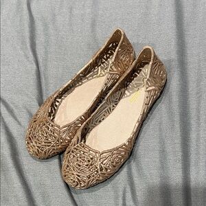Stylish goldish/ Brown Flats